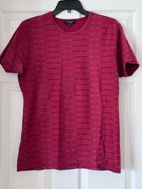 Burberry Red Logo-Print Crewneck T-Shirt
